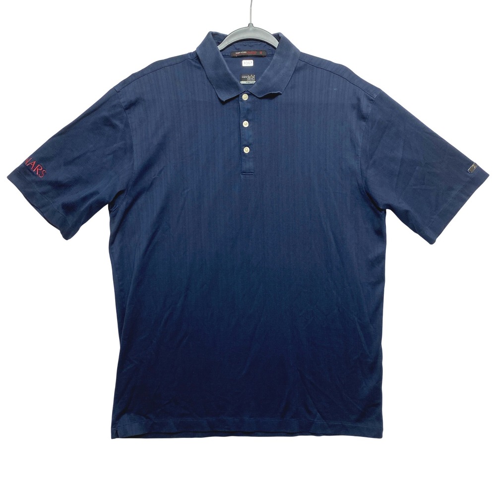 Nike Tiger Woods Collection Golf Polo Shirt Mens Large Navy Blue Dry Fit NARS